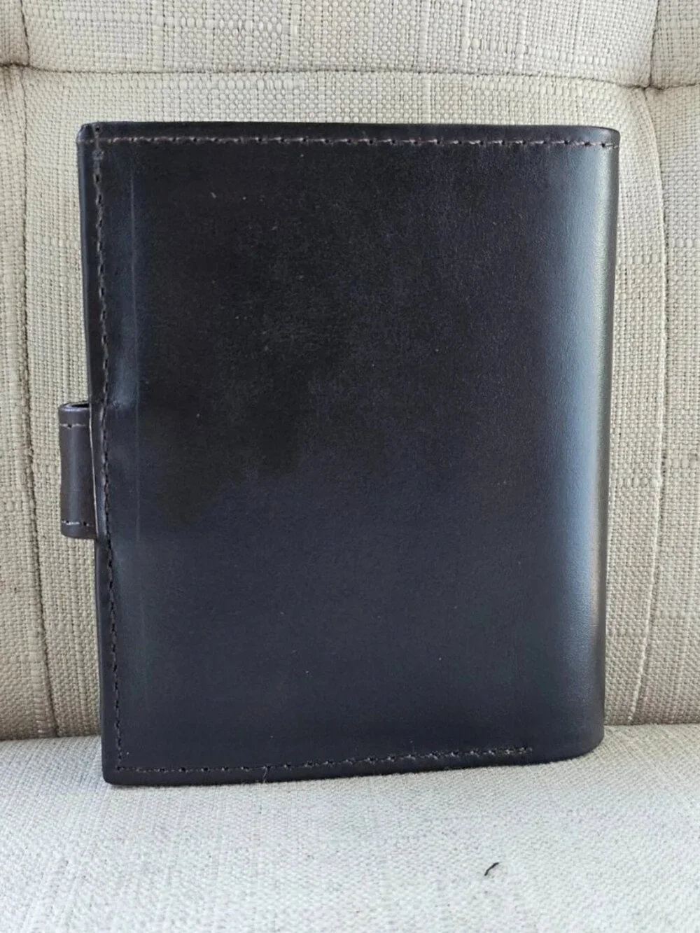 Handmade Wallet Bifold Cardholder Dark Brown Genuine Leather Clutch Purse Defect